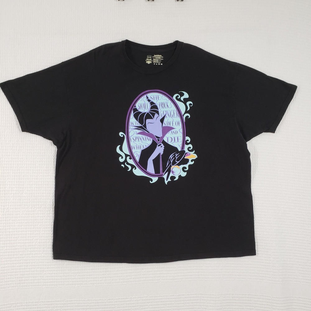 teeVillain Maleficent Graphic Tee Women XXXL Black Cotton Disney Villain Goth